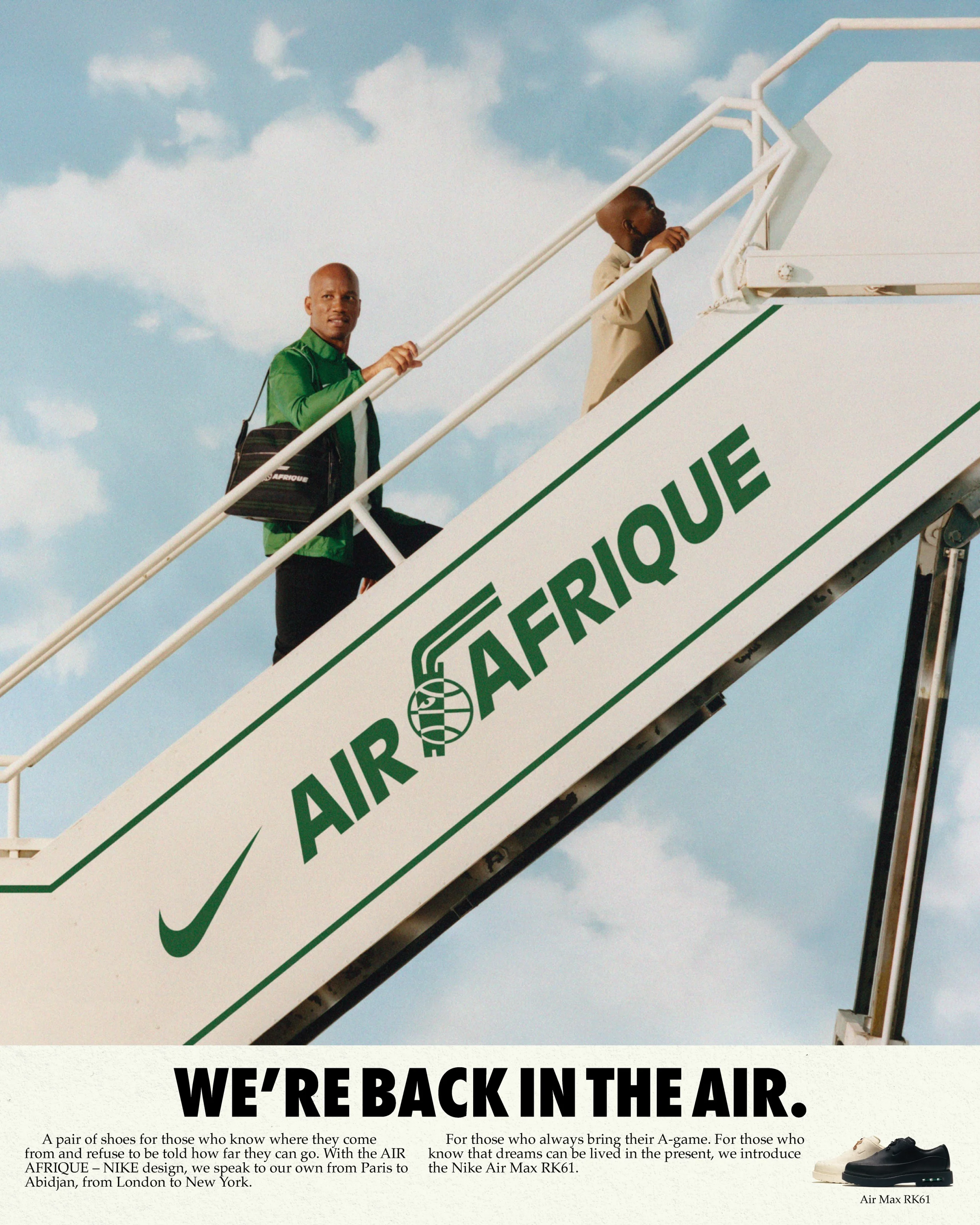 Nike x Air Afrique honours West African heritage with the new Air Max RK61, inspired by the extinct airline’s legacy of connecting the diaspora, France