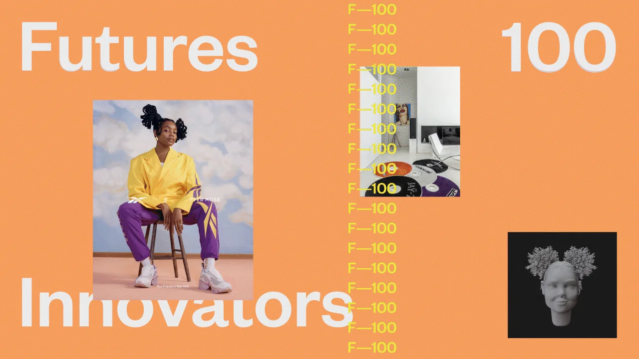 Pyer Moss in collaboration with Reebok, Curves by Sean Brown and a sculpture by Annabel Maokhamphiou for the Open Source Afro Hair Library created by AM Darke. Designed by Sam Davies for The Future Laboratory