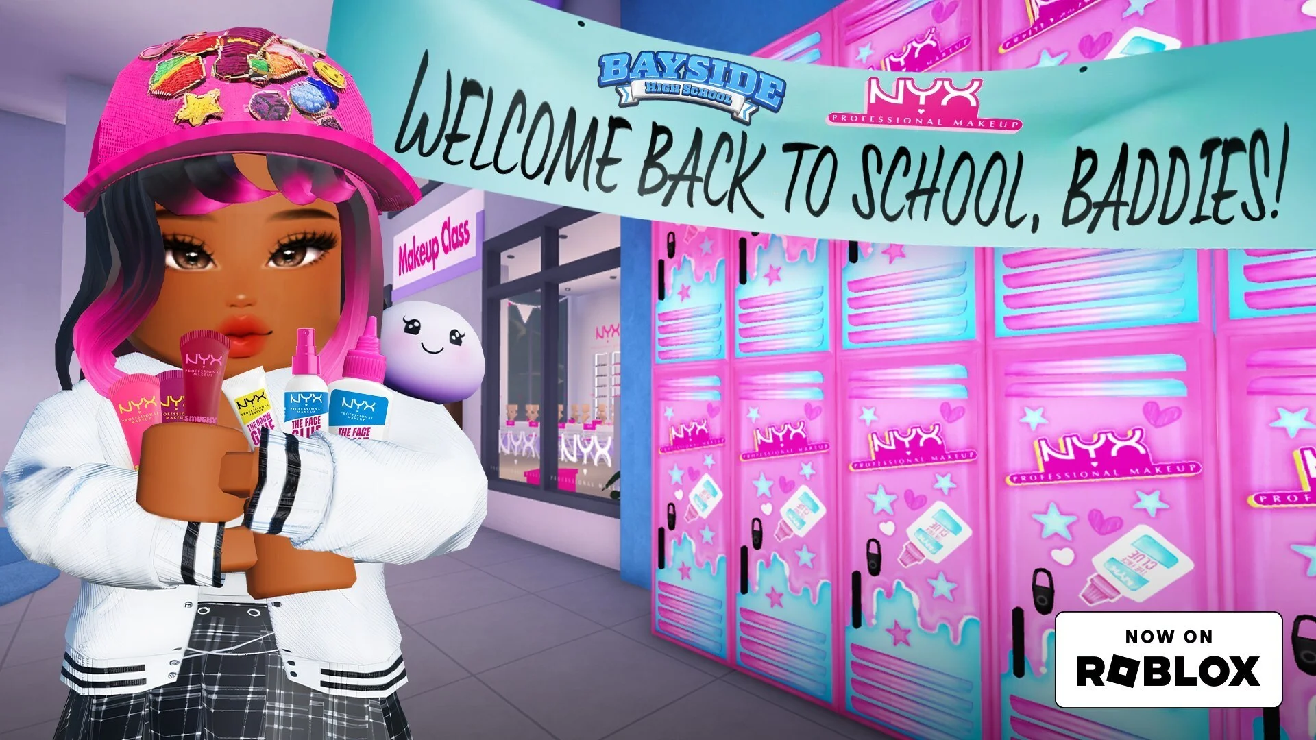 NYX Professional Makeup is back on Roblox, transforming Bayside High into a beauty-fueled playground just in time for back-to-school!