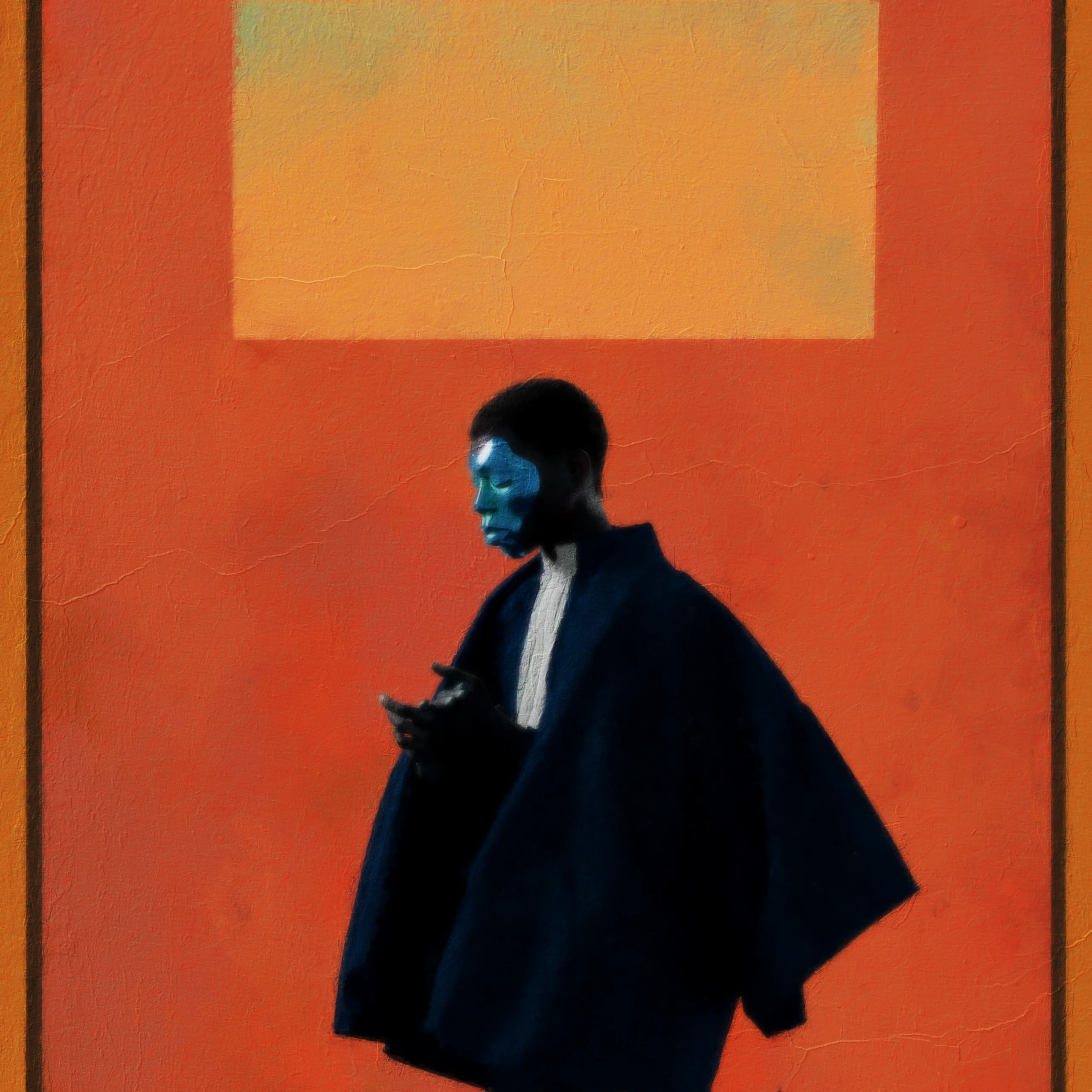 Blue Man in a Red Space by Isaac Udogwu, US