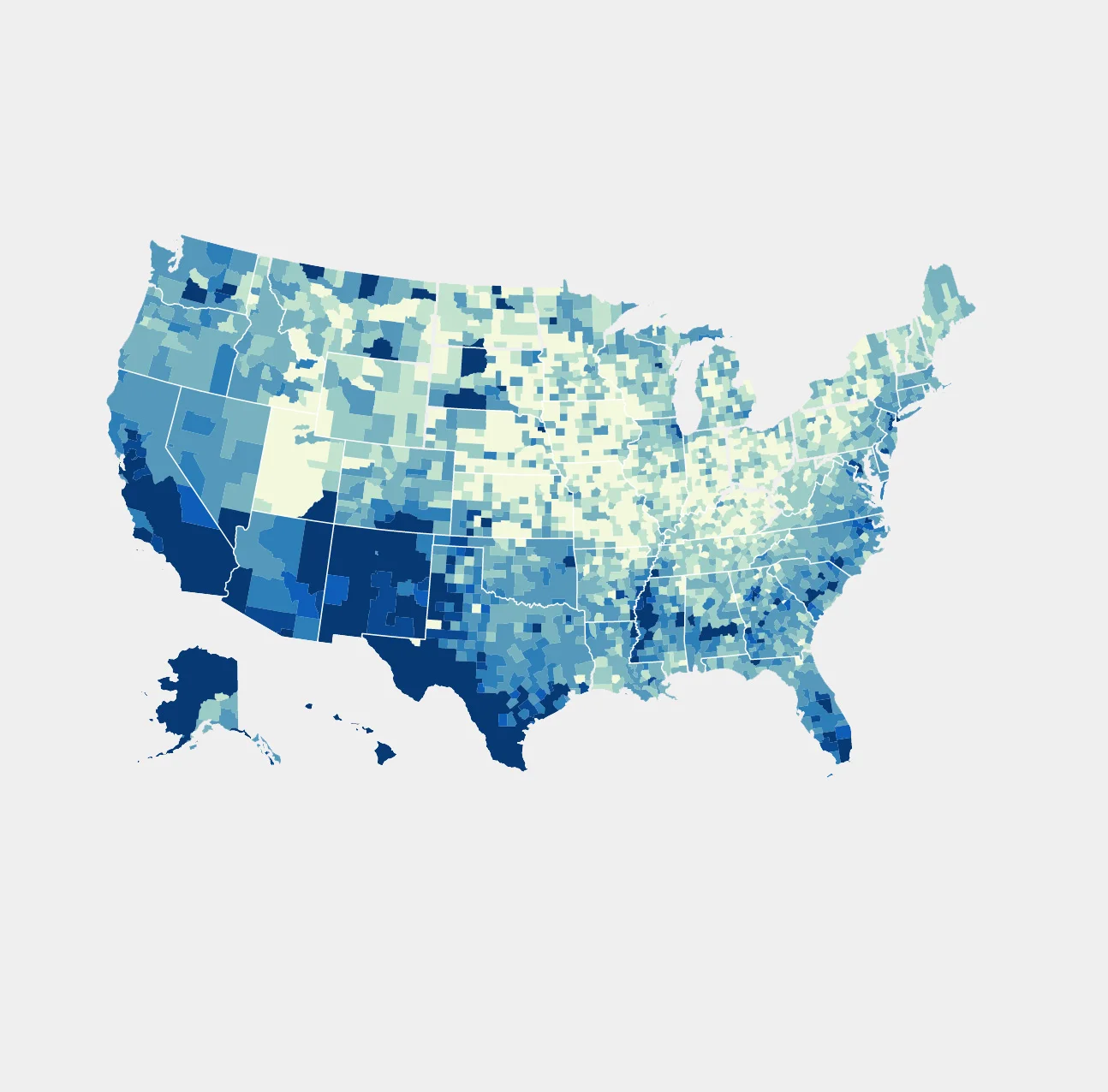 Census map by The New York Times, USA